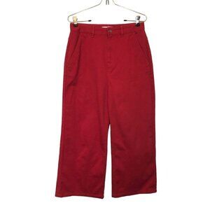 BCBGGeneration Women's High Waisted Wide Leg Crop Pant in Red - Sz 27"